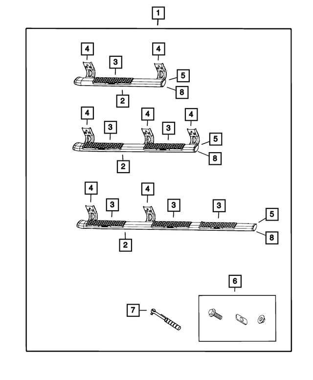 68199281AB - Mopar Accessories - Component Parts: Side Step, Left for Mopar Image