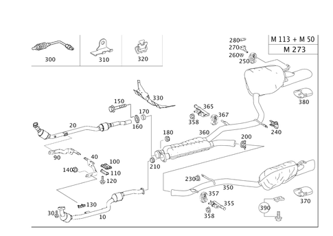 Exhaust System Used on Eight-Cylinder Gasoline Vehicles for 2008 Mercedes-Benz CLS550 #0