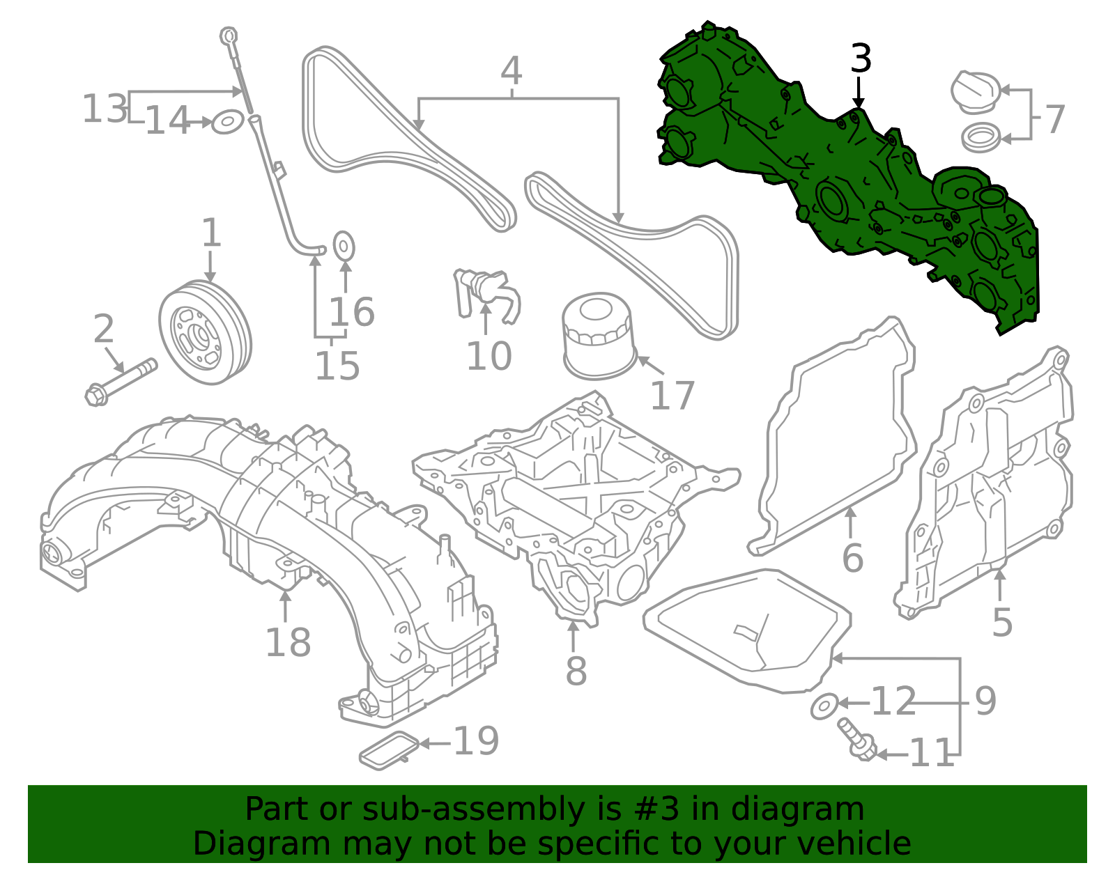 Subaru Sambar 660 パーツカタログ 3AT 2018-2023 Subaru Crosstrek Timing Cover 13108AA181 | OEM Parts Online