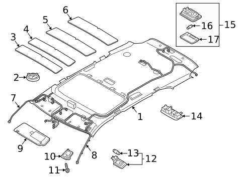 Interior Trim - Roof for 2021 Hyundai Palisade #0