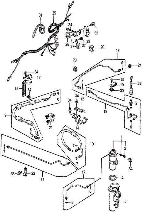 A/C Hoses - Pipes (Denso) (4DR LX) for 1984 Honda Accord #0