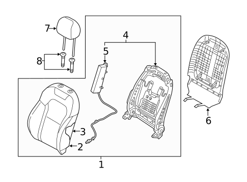 Passenger Seat Components for 2020 Kia Stinger #1