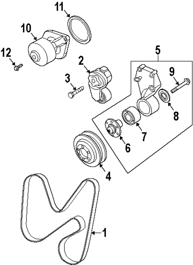 53040171AD - Belts &amp; Cooling: Serpentine Belt for Mopar Image