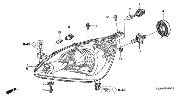 Headlight for 2002 Honda CR-V #0