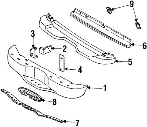 Bumper & Components - Rear for 2000 Mercury Mountaineer #0
