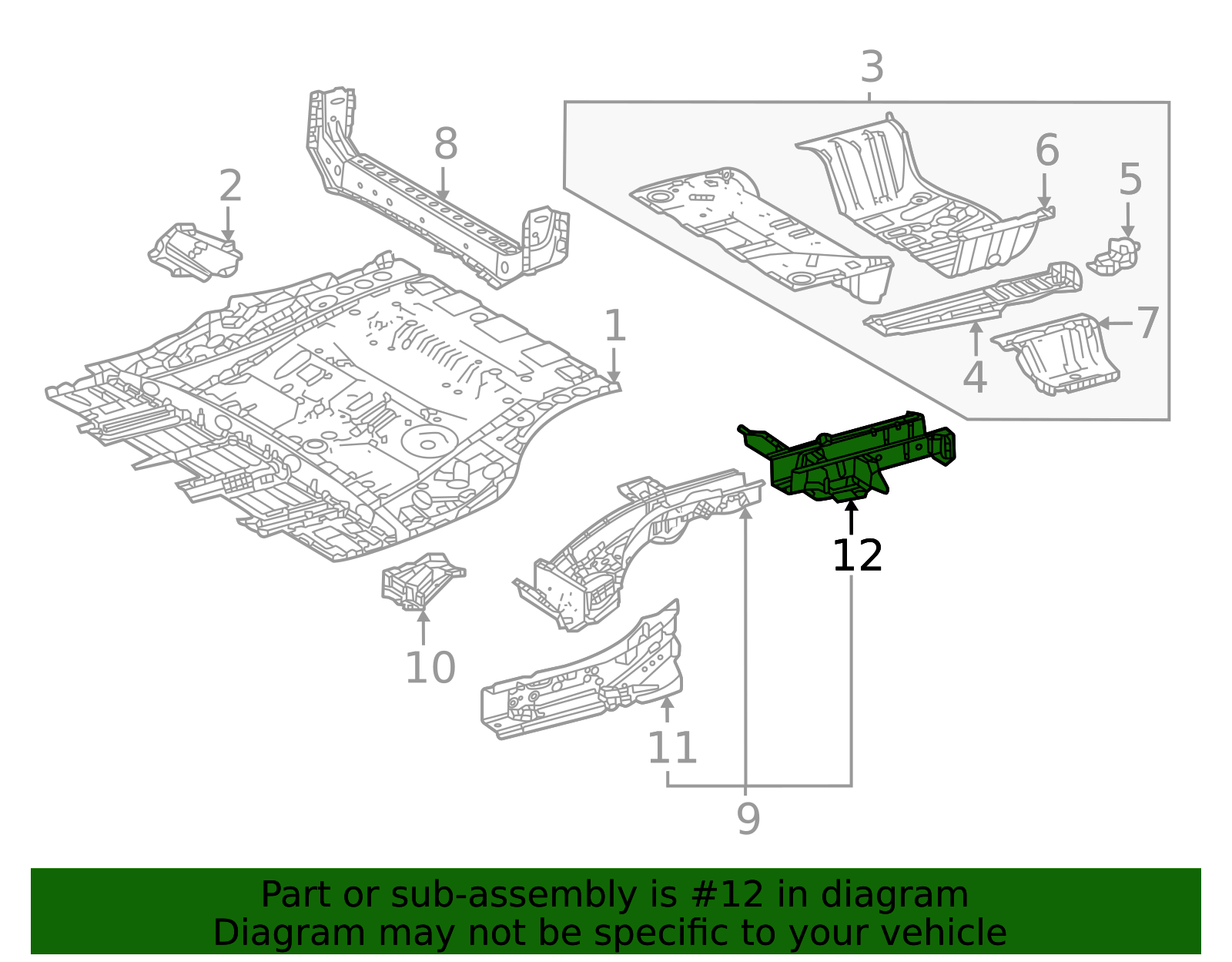 2023-2025 Toyota bZ4X Frame Side Member 57603-42080 | Toyota Parts Center