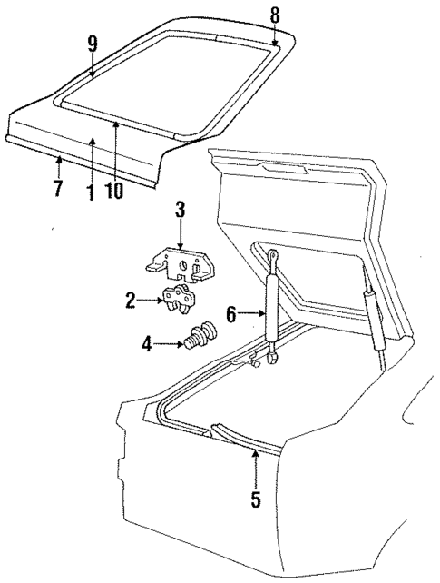 Exterior Trim - Lift Gate for 1987 Mercury Lynx #0