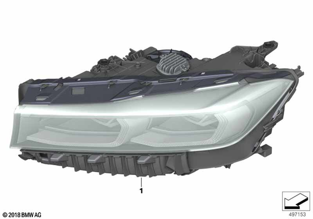 63119450236 - Lighting: Headlight, Laser Light, Right for BMW: 740i, 740iX, 745eX, 750iX, BMW ALPINA B7, M760iX Image