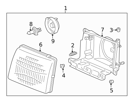 Headlamp Components for 1999 Toyota Tacoma #0