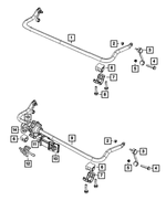 V2059975AC - Front Suspension: Stabilizer Bar Link Assembly for Jeep: Wrangler, Wrangler JK Image