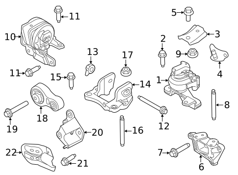 Engine & Trans Mounting for 2012 Ford Edge #0