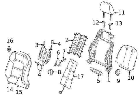 Front Seat Components for 2015 Audi S3 #3