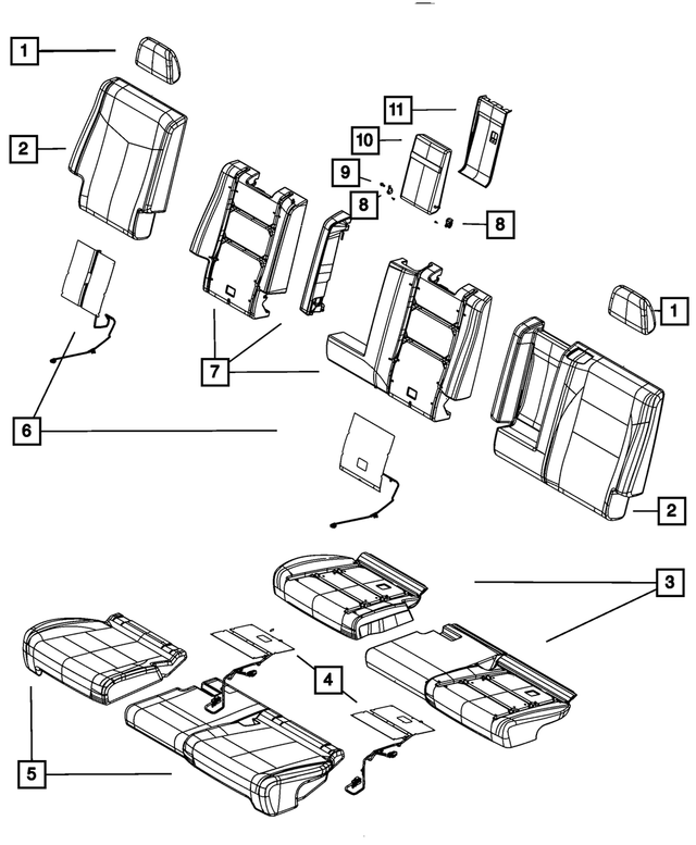1UP68HL1AC - Interior Trim: Second Row Headrest, Outboard for Mopar Image image