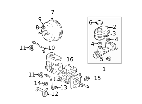 Master Cylinder - Components On Dash Panel for 2007 Dodge Ram 2500 #1