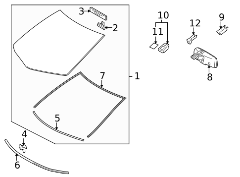 Glass - Windshield for 2012 Lexus RX350 #0
