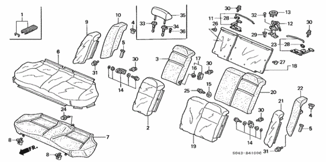 Rear Seat for 1997 Honda Civic #0