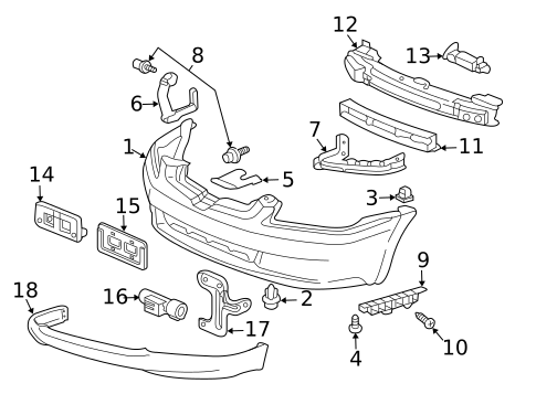 Bumper & Components - Front for 2003 Honda Accord #0