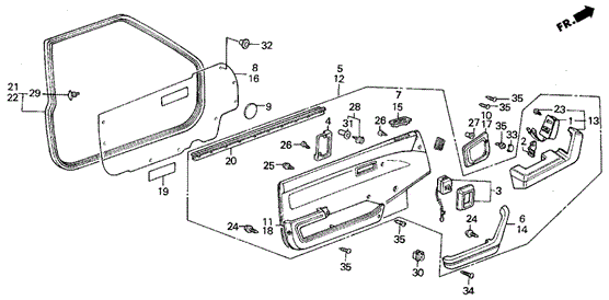 Front Door Lining 3DR for 1988 Acura Integra #0