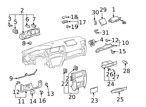 Instrument Panel Components for 2009 Toyota 4Runner #0