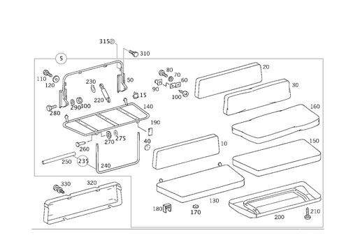 Longitudinal Seat Bench for 2003 Mercedes-Benz G55 AMG #0