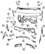 55112951AC - : Cowl Side Trim Panel, Left for Mopar Image