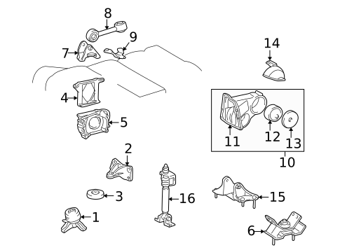 Engine & Trans Mounting for 1999 Lexus ES300 #0