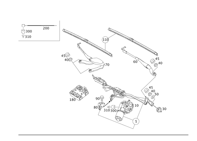 2118201040 - Electrical System: Wiper for Mercedes-Benz Image image