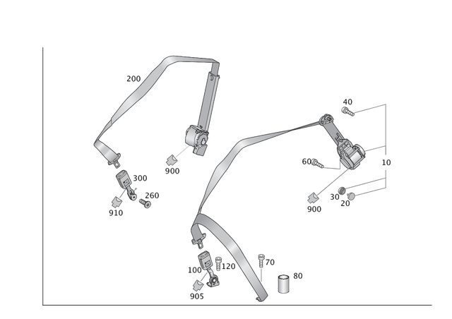 1668601085 - Rear Seat: Seat Belt for Mercedes-Benz: GL350, GL450, GL550, GL63 AMG, GLS350d, GLS450, GLS550, GLS63 AMG Image image