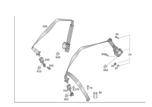 Rear Seat Seat Belt for 2018 Mercedes-Benz GLS450 #0