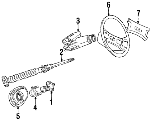 Steering Column & Wheel for 1991 Audi Coupe Quattro #0