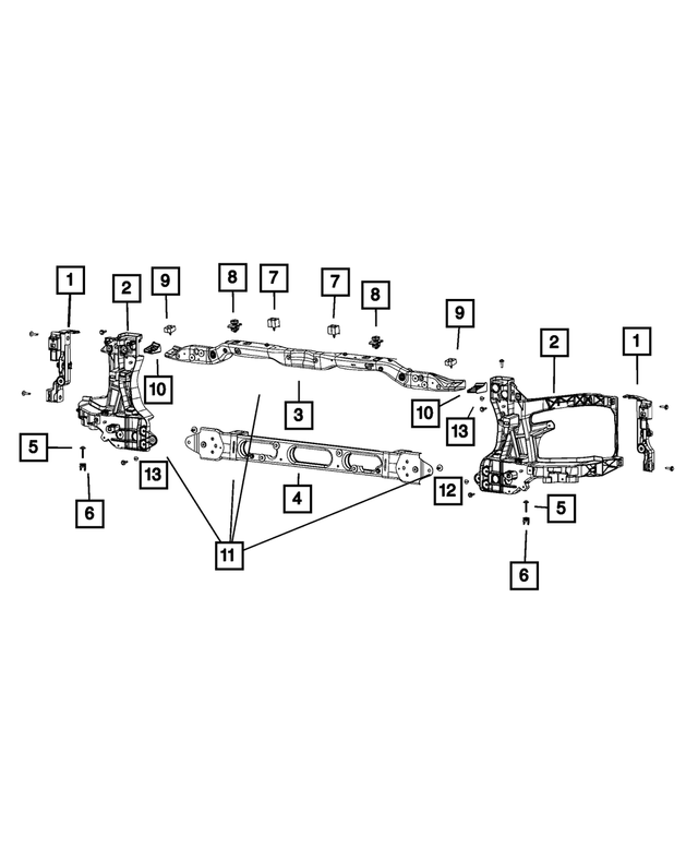 68222830AA - Cooling: Radiator Closure Panel Crossmember, Upper for Mopar Image image