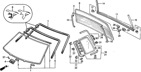 Windshield for 1991 Honda Civic #0