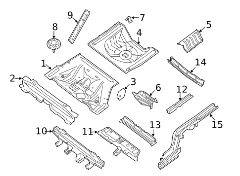 Rear Floor & Rails for 2013 Nissan Altima #1