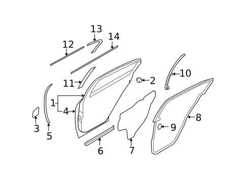 Exterior Trim - Rear Door for 2008 INFINITI G35 #0