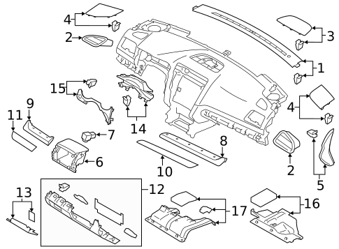 Instrument Panel Components for 2015 Subaru Outback #0