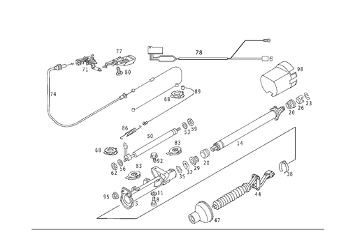 Steering Column Jacket Tube and Steering Shaft, Manually Adjustable for 1999 Mercedes-Benz CLK430 #0