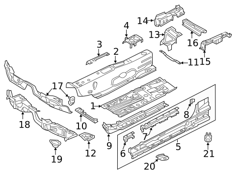 Floor & Rails for 2017 Audi A3 Quattro #1