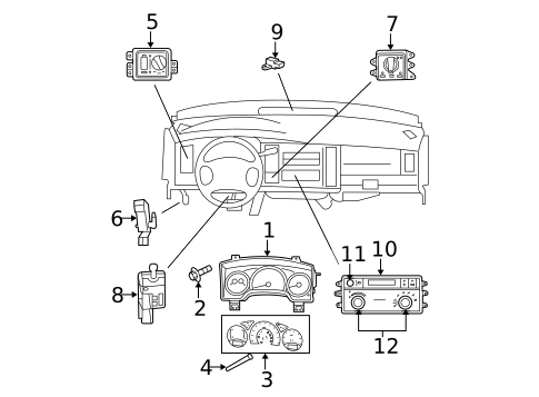 Cluster & Switches for 2007 Dodge Durango #0