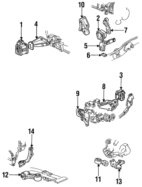 Engine & Trans Mounting for 1991 Pontiac Sunbird #0