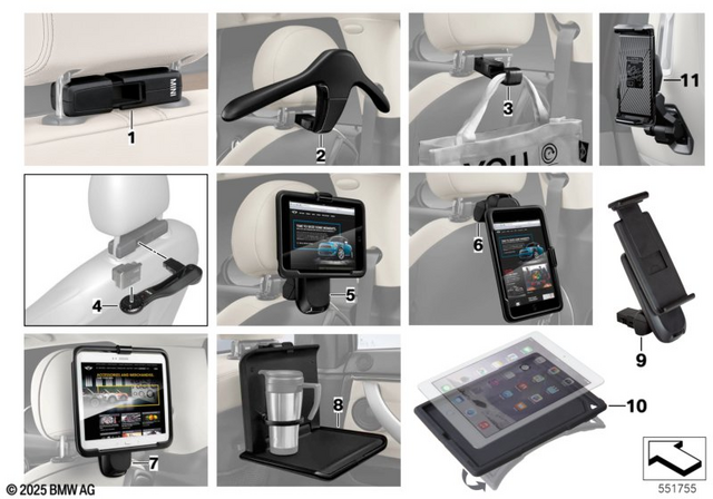 51955A4DA75 - Interior: Bmw Tablet Holder Pro for Mini Image
