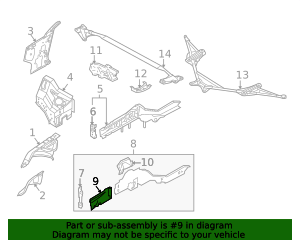 2003-2009 Nissan 350Z Frame Side Member Reinforcement G5135-AL500 | OEM ...