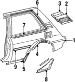 6160102901 - Body: Quarter Panel for Toyota: Corolla Image