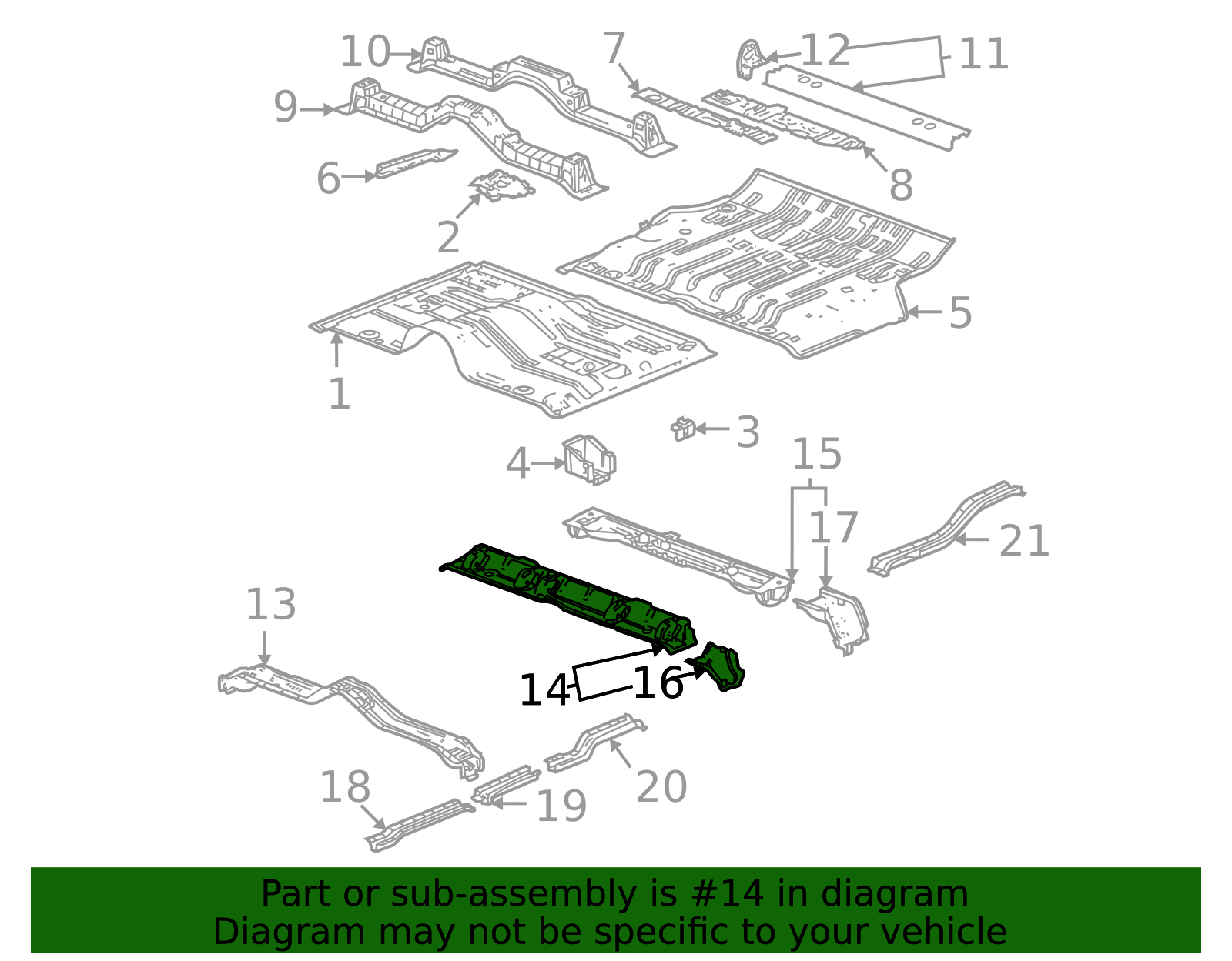 2021-2025 GM Underbody Rear Cross Sill 84850192 | Applegate Chevrolet Parts