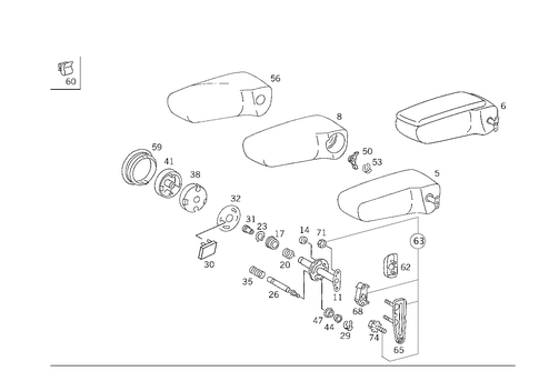 Folding Armrest for 1988 Mercedes-Benz 300E #1
