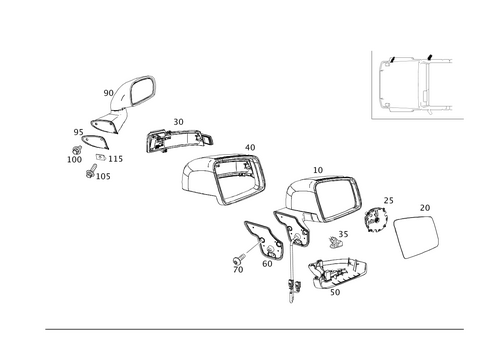 Outside Rear View Mirror, on the Right for 2007 Mercedes-Benz G55 AMG #0