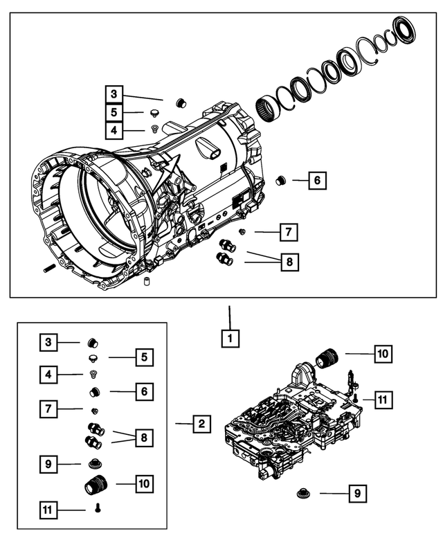 « 68261173AB – 8HP70; 8-Speed; Automatic Transmission : Transmission Trousse De Bouchons pour Mopar Image »