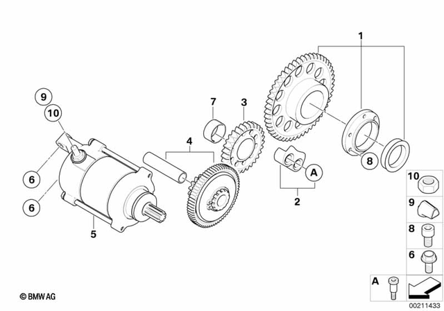 11117715437 - Engine Electrical System: Set, One-Way Clutch -  for BMW-Motorrad Image image