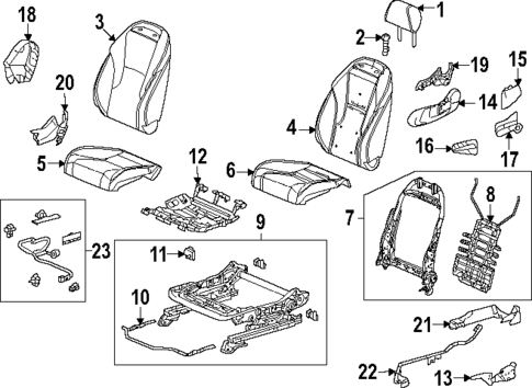 Driver Seat Components for 2023 Honda Accord #1