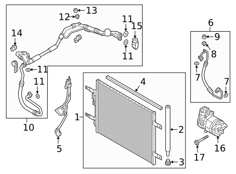 Condenser, Compressor & Lines for 2021 Hyundai Ioniq #0