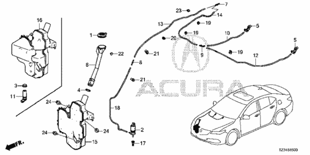 Windshield Washer for 2019 Acura TLX #0